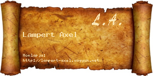Lampert Axel névjegykártya